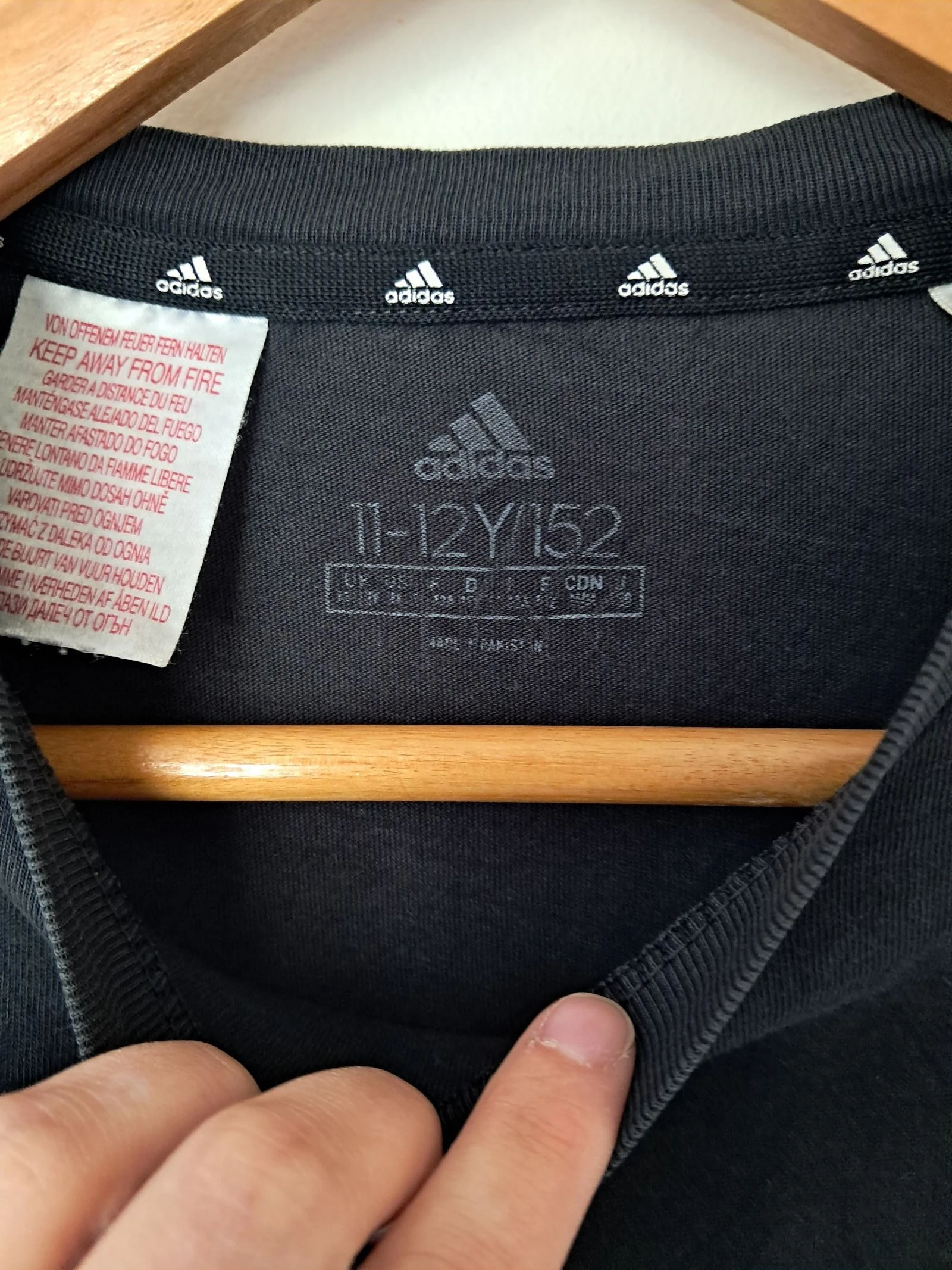 Tee-shirt manche courte taille 11-12 ans noir adidas – photo 3